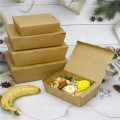 Disposable Kraft paper food container take away food box